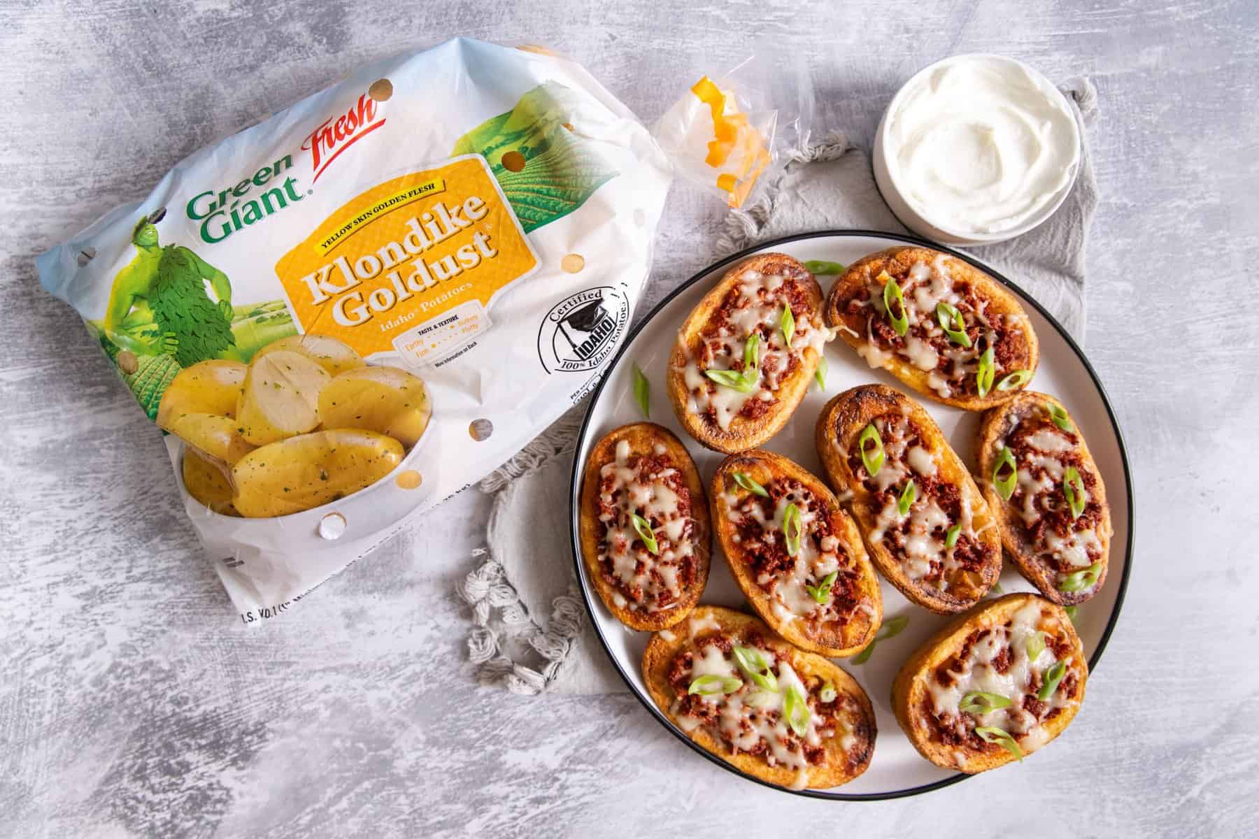 Potato Skin Taco Bites and Klondike Godust® Potatoes