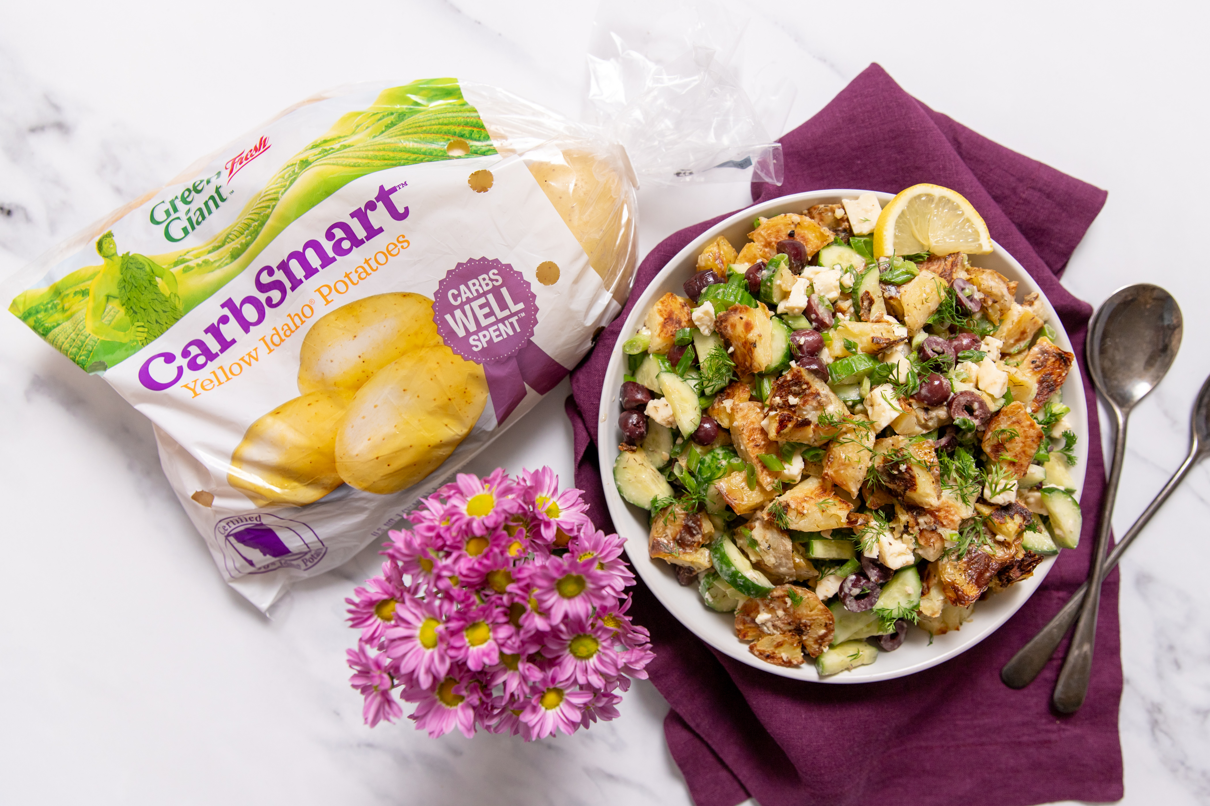 Mediterranean Smashed CarbSmart™ Potato Salad